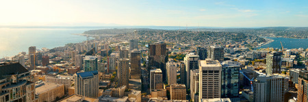 Seattle rooftop view with city urban architecture