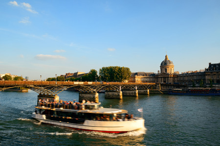 River Seine and historical architecture in Paris, France.の写真素材