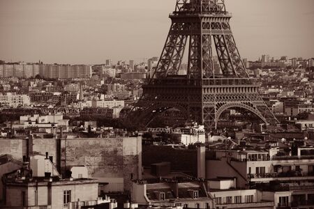 Paris rooftop view skyline and Eiffel Tower in France.の写真素材