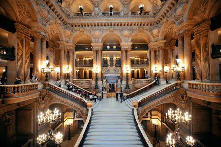 PARIS, FRANCE - MAY 13: Palais Garnier interior view on May 13, 2015 in Paris. With the population...