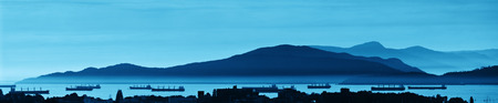 Abstract mountain range silhouette in Vancouver, Canada.の写真素材