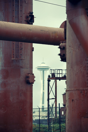 SEATTLE, WA - AUG 14: Gas Work Park on August 14, 2015 in Seattle. Seattle is the largest city in both the State of Washington and the Pacific Northwest region of North Americaのeditorial素材