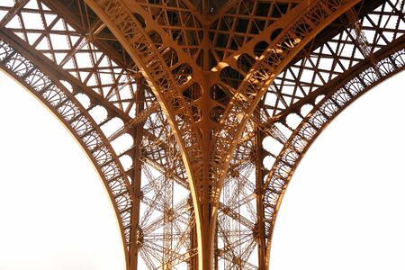 Pattern in detail from closeup view of Eiffel Tower.