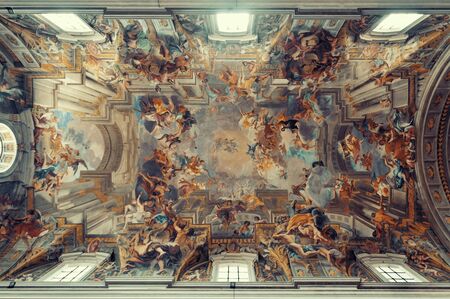 ROME - MAY 12: Beautiful interior from The Church of St. Ignatius of Loyola on May 12, 2016 in Rome, Italy. Rome ranked 14th in the world, and 1st the most popular tourism attraction in Italy.のeditorial素材