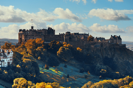 Edinburgh castle as the famous city landmark. United Kingdom.の写真素材