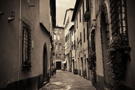 Lucca street view in Italyの写真素材