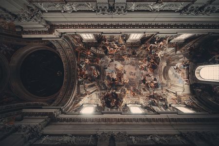 ROME - MAY 12: Beautiful interior from The Church of St. Ignatius of Loyola on May 12, 2016 in Rome, Italy. Rome ranked 14th in the world, and 1st the most popular tourism attraction in Italy.のeditorial素材