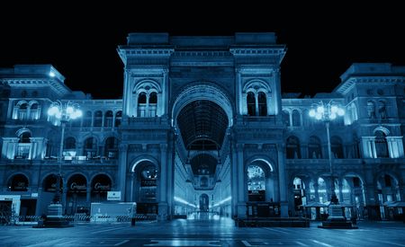 MILAN - MAY 24: Galleria Vittorio Emanuele II shopping mall at night on May 24, 2016 in Milan, Italy. Milan is the second most populous in Italy and the main industrial and financial center.のeditorial素材