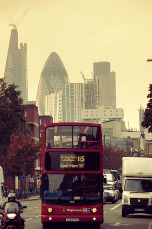 LONDON, UK - SEP 27: London Street view on September 27, 2013 in London, UK. London is the world's most visited city and the capital of UK.のeditorial素材