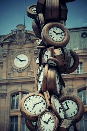 PARIS, FRANCE - MAY 13: Art sculpture at Saint-Lazare train station on May 13, 2015 in Paris. With the population of 2M, Paris is the capital and most-populous city of Franceのeditorial素材
