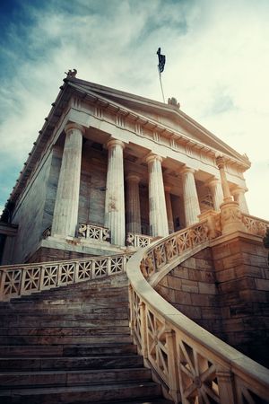 National Library building in Athens, Greece.のeditorial素材