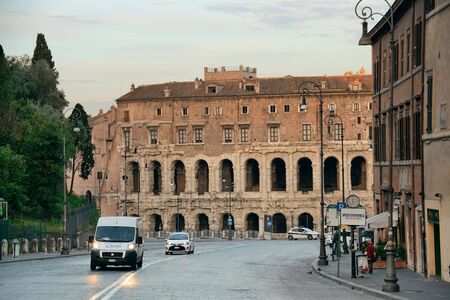 ROME - MAY 12: Street view with Marcello's Theatre on May 12, 2016 in Rome, Italy. Rome ranked 14th in the world, 3rd in European Union, and 1st the most popular tourism attraction in Italy.のeditorial素材