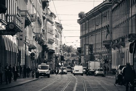 MILAN - MAY 24: street view on May 24, 2016 in Milan, Italy. Milan is the second most populous in Italy and the main industrial and financial center.のeditorial素材