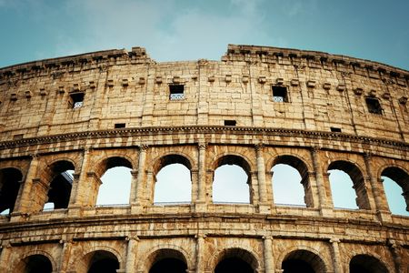 Colosseum closeup view, the world known landmark and the symbol of Rome, Italy.の写真素材