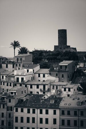Buildings in Vernazza, one of the five villages in Cinque Terre, Italy.