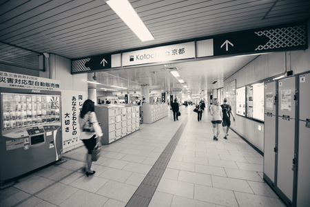 KYOTO, JAPAN - MAY 18: Subway station interior on May 18, 2013 in Kyoto. Former imperial capital of Japan for more than one thousand years, it has the name of City of Ten Thousand Shrines.のeditorial素材