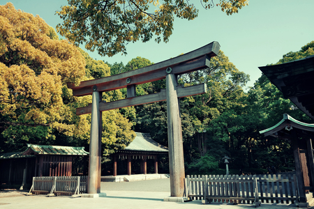 Portal of Meiji Jingu Shrine. Tokyo, Japan.のeditorial素材