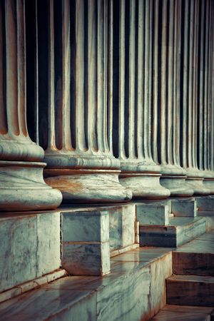 A closeup view of architecture in Athens, Greece.の写真素材