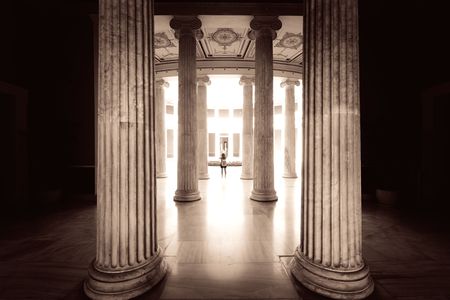 ATHENS - SEP 26: Closeup view of Zappeion Hall on September 26, 2016 in Athens, Greece. It is generally used for both official and private meetings and ceremonies.のeditorial素材