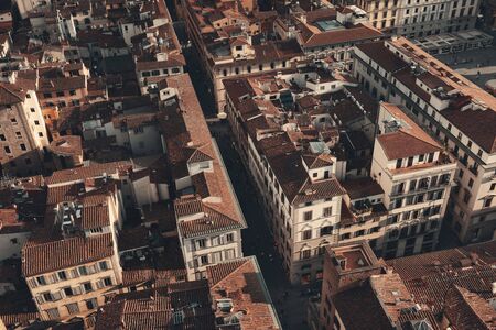 Roofs of old buildings in Florence in Italyの写真素材