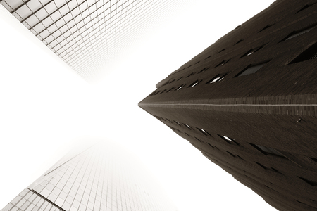 NEW YORK CITY - NOV 12: Downtown skyscrapers in a foggy day on November 12, 2014 in Manhattan, New York City. With population of 8.4M, it is the most populous city in the United States.のeditorial素材