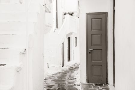 Traditional Greek architecture in Mykonos Island, Greece. の写真素材
