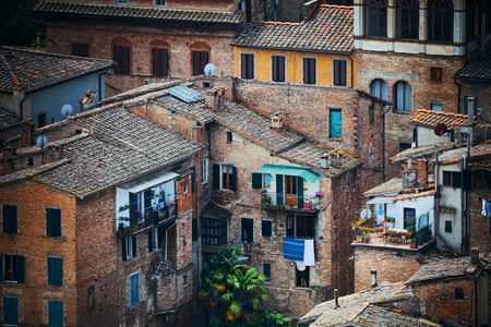 Old medieval town Siena in Italyの写真素材
