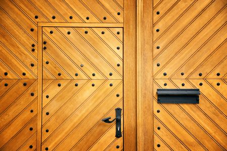 Wood door abstract patterns in Prague Czech Republicの写真素材