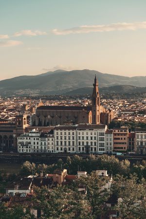 Basilica di Santa Croce is known as Temple of the Italian Glories and is the burial place for some of the most illustrious Italians. の写真素材