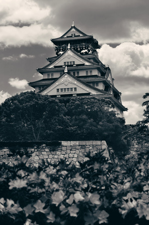 Osaka Castle as the famous historical landmark of the city. Japan.のeditorial素材