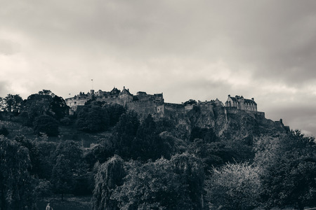 Edinburgh castle as the famous city landmark. United Kingdom.のeditorial素材
