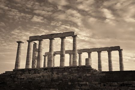 Temple of Poseidon near Athens, Greece.の写真素材