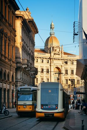 MILAN - MAY 24: street view on May 24, 2016 in Milan, Italy. Milan is the second most populous in Italy and the main industrial and financial center.のeditorial素材