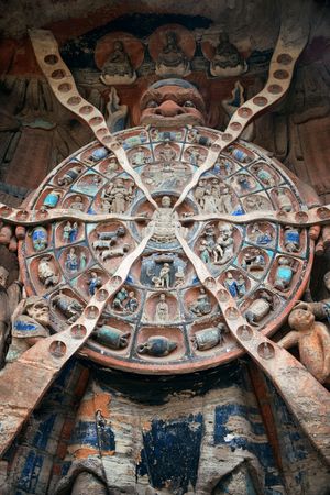 Dazu Rock Carvings  located in suburb Chongqing, Chinaのeditorial素材