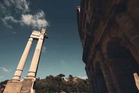 Marcelloâ€™s Theatre with historical ruins in Rome, Italy