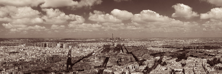 Paris rooftop view panorama with Eiffel Tower and city skyline.の写真素材