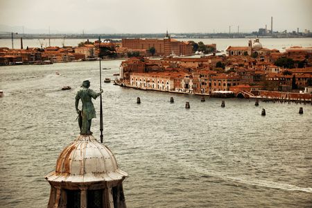 Venice viewed from top of church San Giorgio Maggiore in Italy.の写真素材