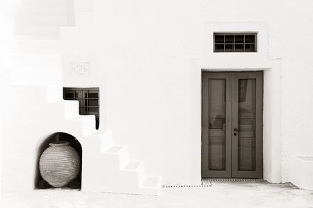 Porcelain in leisure life settings in Santorini, Greece.の写真素材