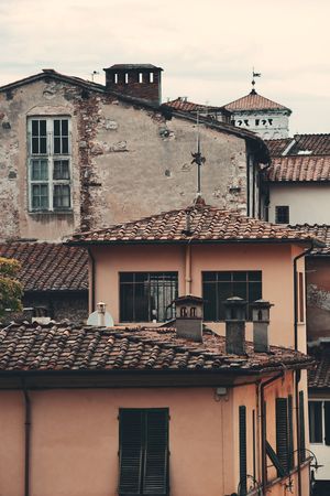 Lucca roof in different style in Italy