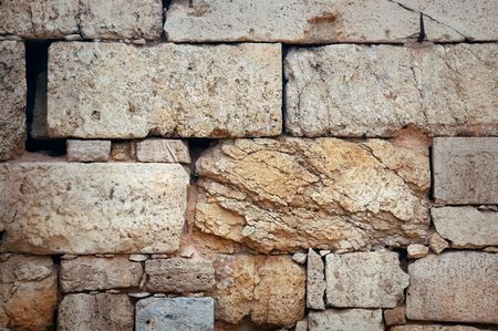 Wall texture in Acropolis historical ruins in Athens, Greece.の写真素材