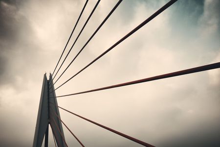 Bridge and city urban architecture in Chongqing, China.