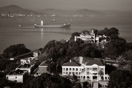 Xiamen city viewed from Gulangyu island in Fujian, China.の写真素材