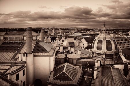 Prague skyline rooftop view with historical buildings in Czech Republic.の写真素材