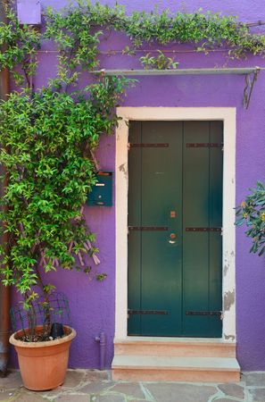Burano colorful historical buildings. Venice, Italy.の写真素材