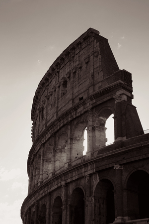 Colosseum is the symbolic architecture of Rome and Italy in monochromeの写真素材