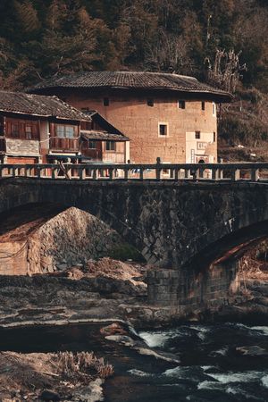 FUJIAN, CHINA â MARCH 2, 2018: Tulou is the unique traditional rural dwelling of Hakka.のeditorial素材