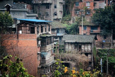 Xiahao Old street in Chongqing, China.の写真素材