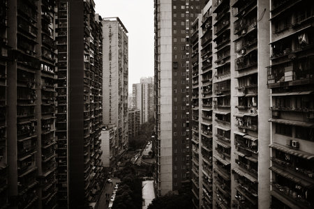 Urban residential buildings in Chongqing Chinaの写真素材