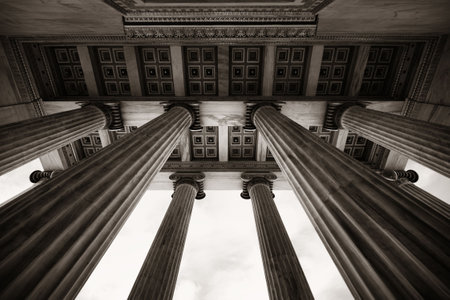 A closeup view of architecture in Athens, Greece.の写真素材