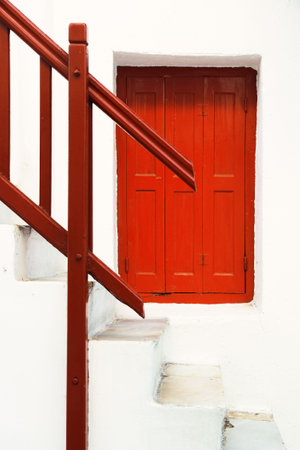 Traditional Greek architecture in Mykonos Island, Greece.の写真素材